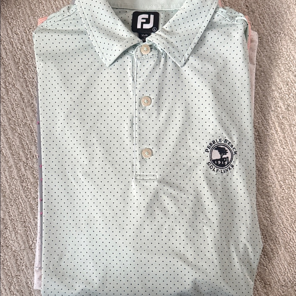 FootJoy Men's Mint Polka Dot Polo
